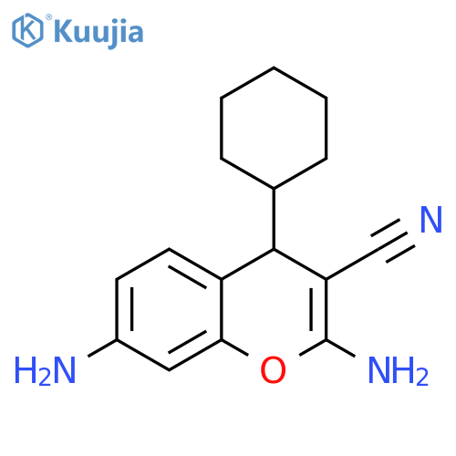 4H-1-Benzopyran-3-carbonitrile, 2,7-diamino-4-cyclohexyl- structure