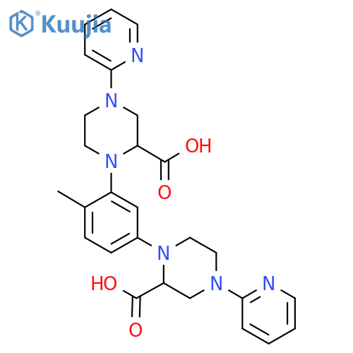 N,N-(2,4-TOLUENE)BIS-4-(2-PYRIDINYL)-2-PIPERAZINECARBOXYLIC ACID structure