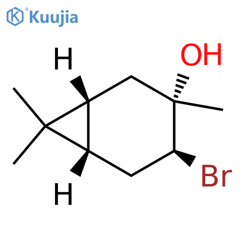 Bicyclo[4.1.0]heptan-3-ol, 4-bromo-3,7,7-trimethyl-, (1R,3S,4S,6S)-rel- structure