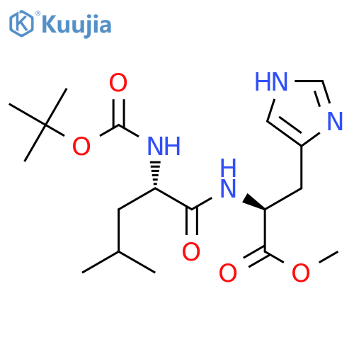 L-Histidine, N-[N-[(1,1-dimethylethoxy)carbonyl]-L-leucyl]-, methyl ester structure