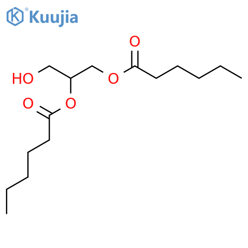 (2-hexanoyloxy-3-hydroxy-propyl) hexanoate structure