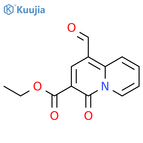 Ethyl 1-formyl-4-oxo-4H-quinolizine-3-carboxylate structure