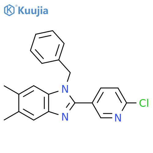 1-Benzyl-2-(6-chloropyridin-3-yl)-5,6-dimethylbenzimidazole structure