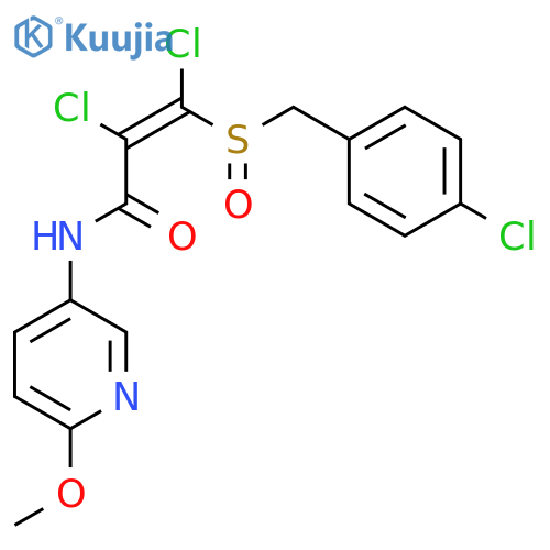 2,3-dichloro-3-[(4-chlorobenzyl)sulfinyl]-N-(6-methoxy-3-pyridinyl)acrylamide structure