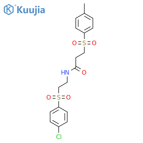 N-(2-[(4-CHLOROPHENYL)SULFONYL]ETHYL)-3-[(4-METHYLPHENYL)SULFONYL]PROPANAMIDE structure