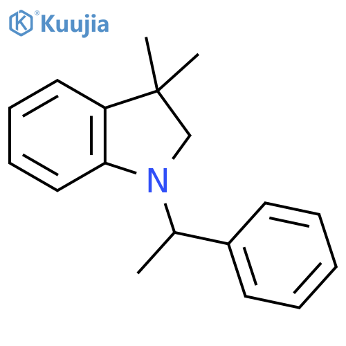 1H-Indole, 2,3-dihydro-3,3-dimethyl-1-(1-phenylethyl)- structure