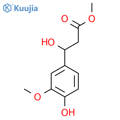 methyl 3-hydroxy-3-(4-hydroxy-3-methoxyphenyl)propanoate structure