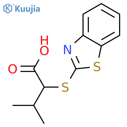 2-(1,3-benzothiazol-2-ylsulfanyl)-3-methylbutanoic acid structure