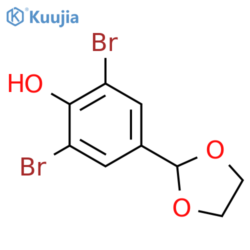 Phenol, 2,6-dibromo-4-(1,3-dioxolan-2-yl)- structure