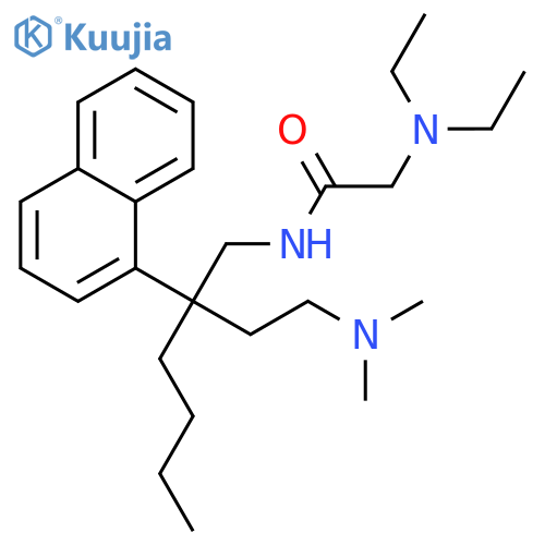 2-(diethylamino)-n-[2-[2-(dimethylamino)ethyl]-2-naphthalen-1-ylhexyl]acetamide;hydrochloride structure