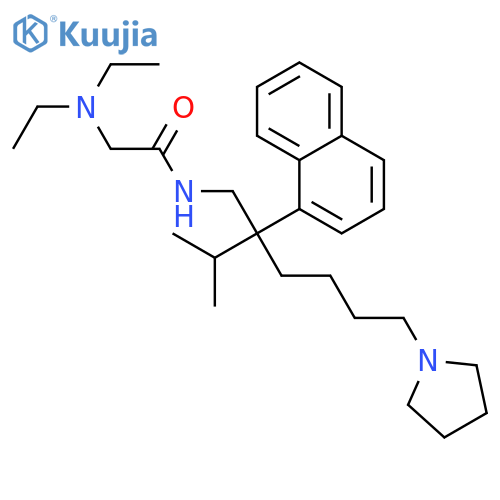 Acetamide,2-(diethylamino)-N-[2-(1-methylethyl)-2-(1-naphthalenyl)-6-(1-pyrrolidinyl)hexyl]-,hydrochloride (1:2) structure