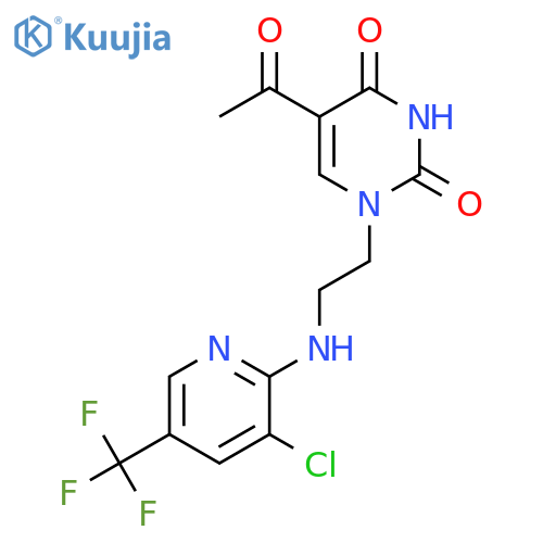 5-Acetyl-1-(2-{3-chloro-5-(trifluoromethyl)-2-pyridinylamino}ethyl)-2,4(1H,3H)-pyrimidinedione structure