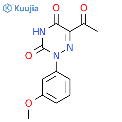 6-Acetyl-2-(3-methoxyphenyl)-2,3,4,5-tetrahydro-1,2,4-triazine-3,5-dione structure