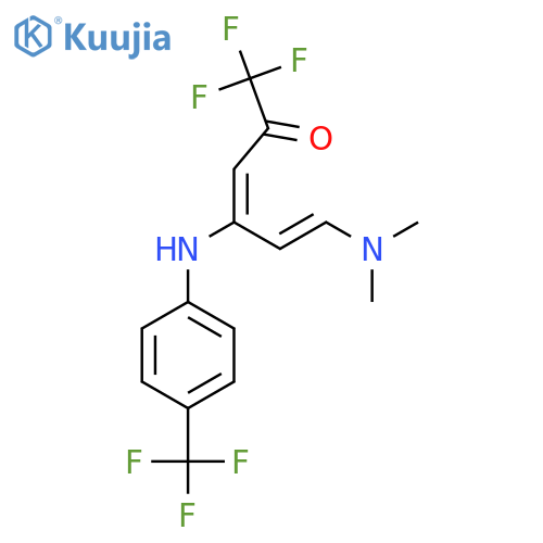 (3E,5E)-6-(dimethylamino)-1,1,1-trifluoro-4-[4-(trifluoromethyl)anilino]-3,5-hexadien-2-one structure
