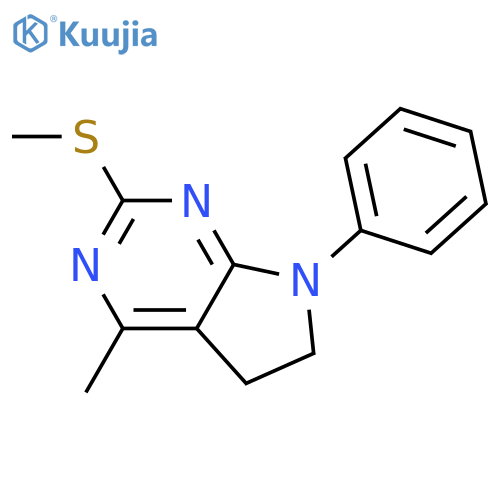 4-methyl-2-(methylsulfanyl)-7-phenyl-6,7-dihydro-5H-pyrrolo[2,3-d]pyrimidine structure