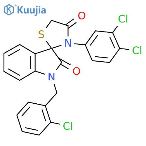 1'-[(2-Chlorophenyl)methyl]-3-(3,4-dichlorophenyl)spiro[1,3-thiazolidine-2,3'-indole]-2',4-dione structure