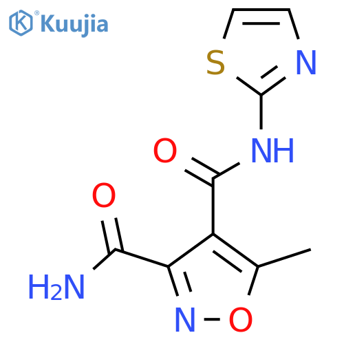 5-Methyl-N~4~-(1,3-thiazol-2-yl)-3,4-isoxazoledicarboxamide structure
