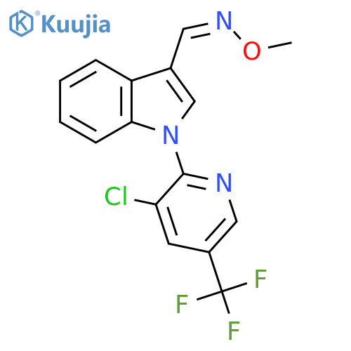 1-[3-chloro-5-(trifluoromethyl)-2-pyridinyl]-1H-indole-3-carbaldehyde O-methyloxime structure