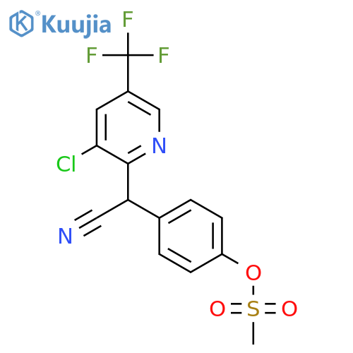 4-{1-[3-Chloro-5-(trifluoromethyl)-2-pyridinyl]-2-nitriloethyl}phenyl methanesulfonate structure