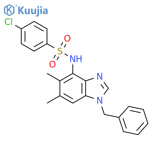 N-(1-Benzyl-5,6-dimethyl-1H-1,3-benzodiazol-4-yl)-4-chlorobenzene-1-sulfonamide structure