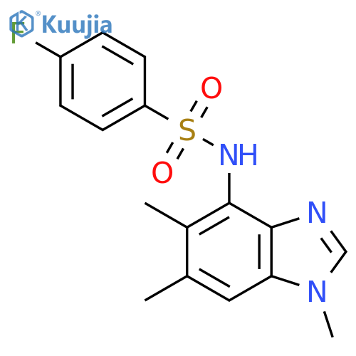 4-Fluoro-N-(1,5,6-trimethyl-1H-1,3-benzimidazol-4-yl)benzenesulfonamide structure