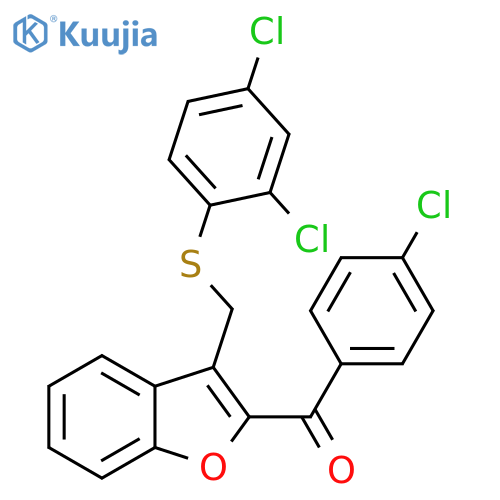 (4-CHLOROPHENYL)(3-([(2,4-DICHLOROPHENYL)SULFANYL]METHYL)-1-BENZOFURAN-2-YL)METHANONE structure