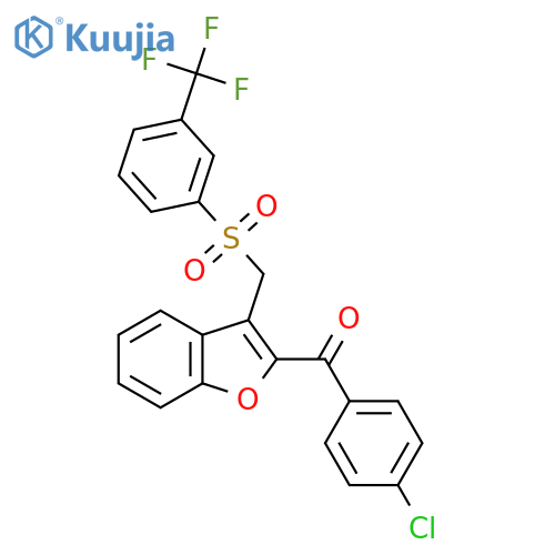 (4-CHLOROPHENYL)[3-(([3-(TRIFLUOROMETHYL)PHENYL]SULFONYL)METHYL)-1-BENZOFURAN-2-YL]METHANONE structure
