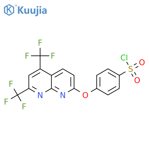 Benzenesulfonylchloride, 4-[[5,7-bis(trifluoromethyl)-1,8-naphthyridin-2-yl]oxy]- structure