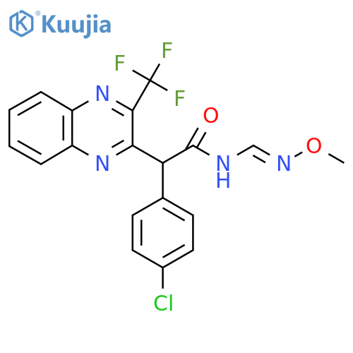 2-(4-CHLOROPHENYL)-N-[(METHOXYIMINO)METHYL]-2-[3-(TRIFLUOROMETHYL)-2-QUINOXALINYL]ACETAMIDE structure