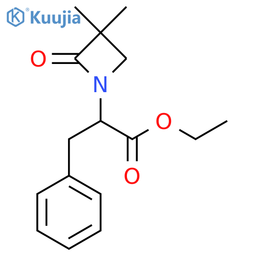 Ethyl 2-(3,3-dimethyl-2-oxoazetidin-1-yl)-3-phenylpropanoate structure