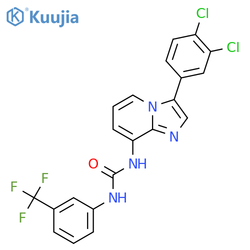 N-[3-(3,4-Dichlorophenyl)imidazo[1,2-a]pyridin-8-yl]-N'-[3-(trifluoromethyl)phenyl]urea structure