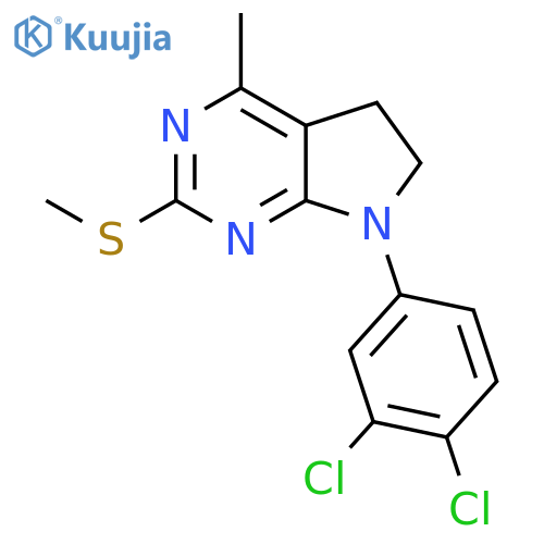 7-(3,4-Dichlorophenyl)-4-methyl-2-(methylsulfanyl)-5H,6H,7H-pyrrolo[2,3-d]pyrimidine structure