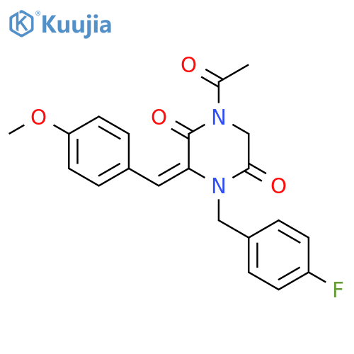 1-ACETYL-4-(4-FLUOROBENZYL)-3-[(4-METHOXYPHENYL)METHYLENE]TETRAHYDRO-2,5-PYRAZINEDIONE structure