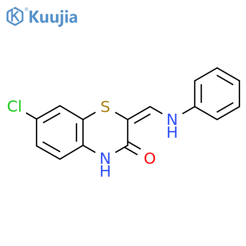(2E)-2-(anilinomethylidene)-7-chloro-4H-1,4-benzothiazin-3-one structure