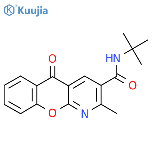 N-(tert-butyl)-2-methyl-5-oxo-5H-chromeno[2,3-b]pyridine-3-carboxamide structure