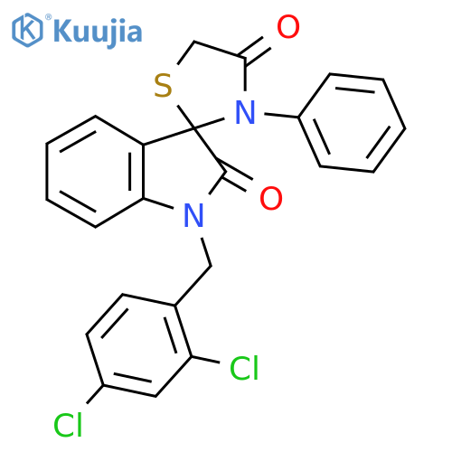 1-(2,4-dichlorobenzyl)-3'-phenylspiro(2,3-dihydro-1H-indole-3,2'-thiazolidine)-2,4'-dione structure