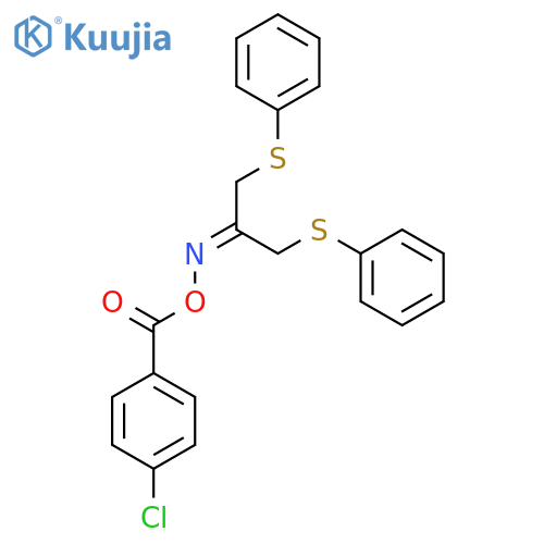 1-Chloro-4-{[({2-(phenylsulfanyl)-1-[(phenylsulfanyl)methyl]ethylidene}amino)oxy]carbonyl}benzene structure