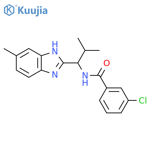 3-Chloro-N-(2-methyl-1-(5-methyl-1H-1,3-benzimidazol-2-yl)propyl)benzenecarboxamide structure