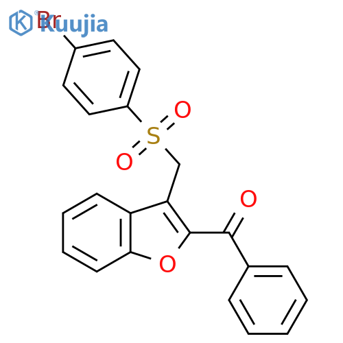 (3-([(4-BROMOPHENYL)SULFONYL]METHYL)-1-BENZOFURAN-2-YL)(PHENYL)METHANONE structure
