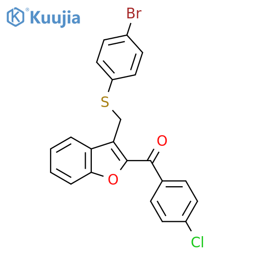 (3-{[(4-Bromophenyl)sulfanyl]methyl}-1-benzofuran-2-yl)(4-chlorophenyl)methanone structure