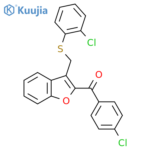 (4-CHLOROPHENYL)(3-([(2-CHLOROPHENYL)SULFANYL]METHYL)-1-BENZOFURAN-2-YL)METHANONE structure