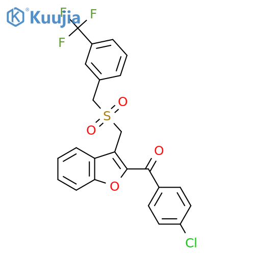 (4-Chlorophenyl)[3-({[3-(trifluoromethyl)benzyl]sulfonyl}methyl)-1-benzofuran-2-yl]methanone structure