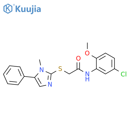 N-(5-chloro-2-methoxyphenyl)-2-(1-methyl-5-phenyl-1H-imidazol-2-yl)sulfanylacetamide structure