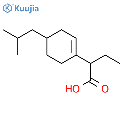 2-[4-(2-methylpropyl)cyclohex-1-en-1-yl]butanoic acid structure