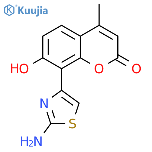 2H-1-Benzopyran-2-one, 8-(2-amino-4-thiazolyl)-7-hydroxy-4-methyl- structure