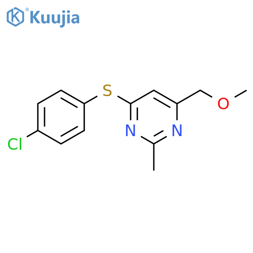 Pyrimidine, 4-[(4-chlorophenyl)thio]-6-(methoxymethyl)-2-methyl- structure