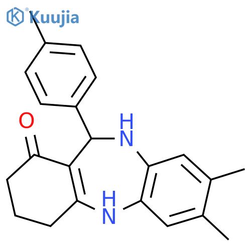 7,8-Dimethyl-11-(4-methylphenyl)-2,3,4,5,10,11-hexahydro-1H-dibenzo(b,e)[1,4]diazepin-1-one structure