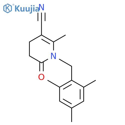 1-(Mesitylmethyl)-2-methyl-6-oxo-1,4,5,6-tetrahydro-3-pyridinecarbonitrile structure