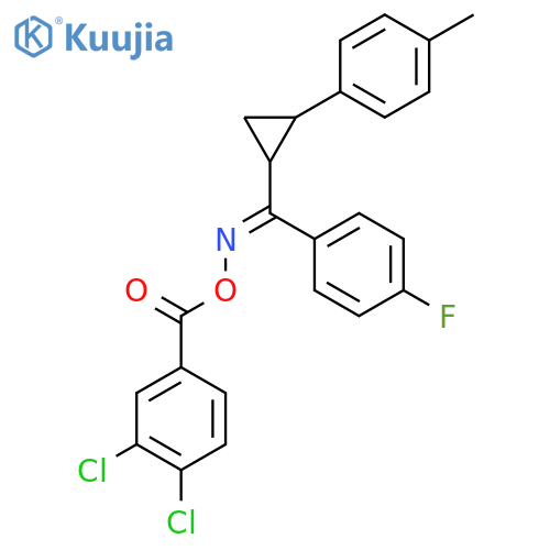 (Z)-[(4-fluorophenyl)[2-(4-methylphenyl)cyclopropyl]methylidene]amino 3,4-dichlorobenzoate structure