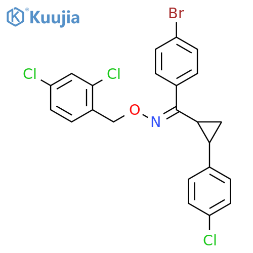 (4-BROMOPHENYL)[2-(4-CHLOROPHENYL)CYCLOPROPYL]METHANONE O-(2,4-DICHLOROBENZYL)OXIME structure